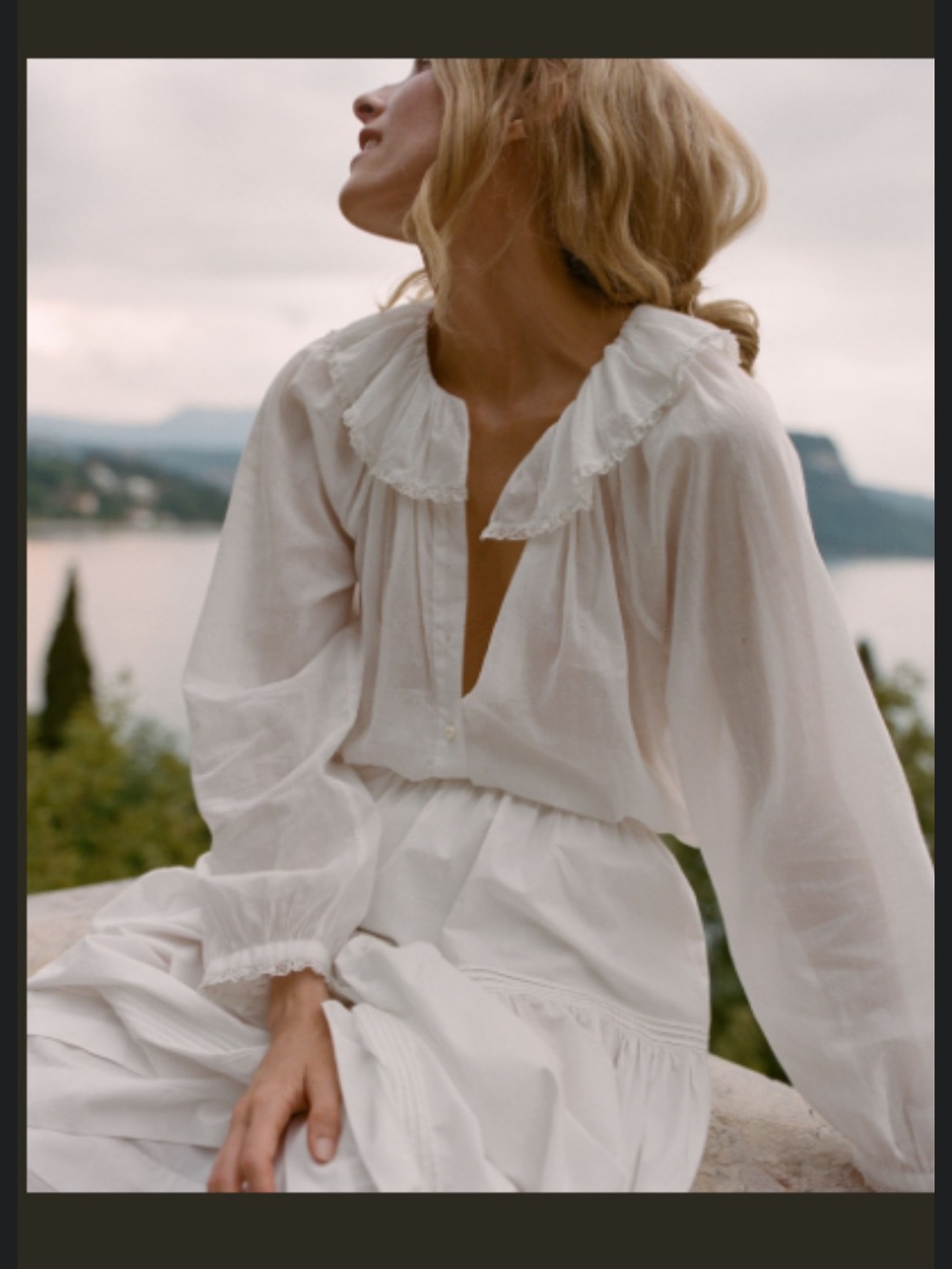 Doen SALT Ruffle-Collar Button Front Blouse - Picture 3 of 3